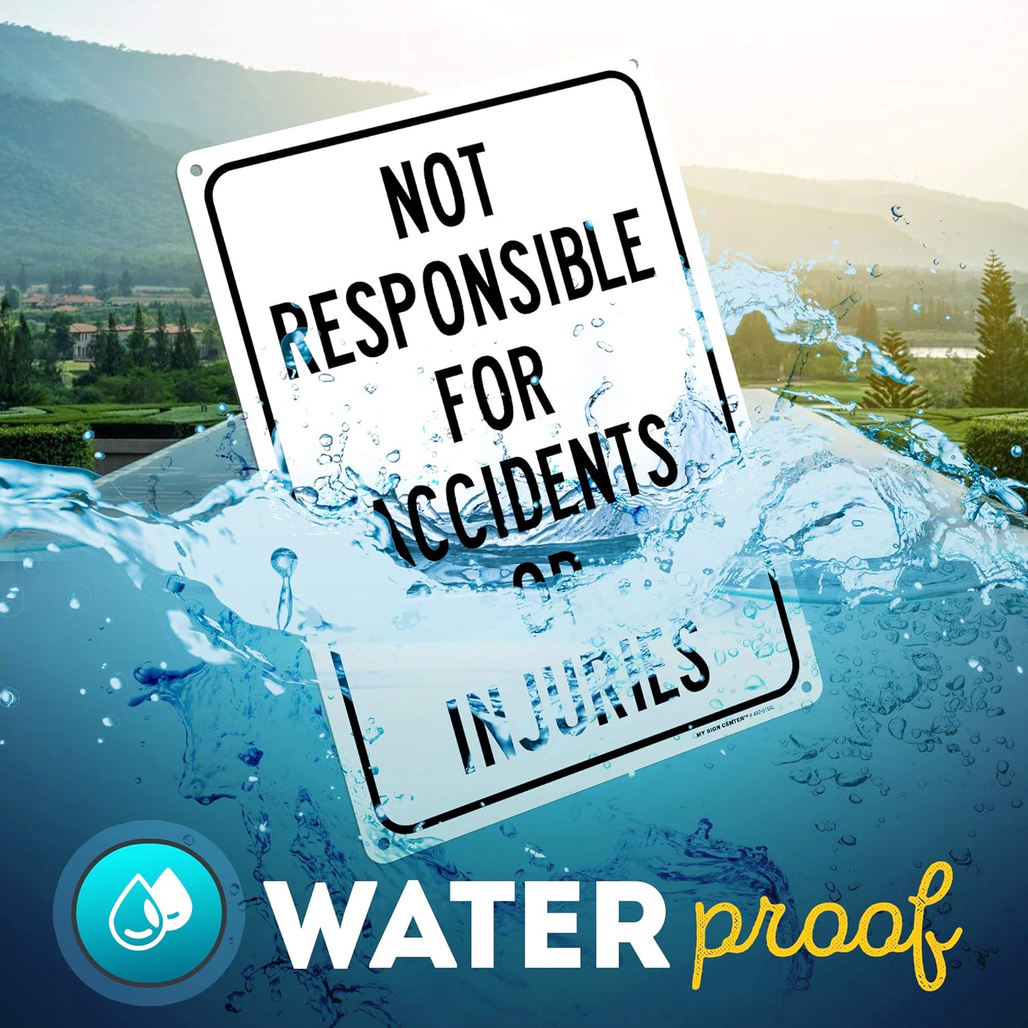 Enter at Your Own Risk Warning Sign Not Responsible for Accidents or Injuries 10” x 14” Industrial Grade Aluminum, Easy Mounting, Rust-Free/Fade Resistance, Indoor/Outdoor, USA Made by MY SIGN CENTER: Industrial & Scientific