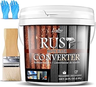 Convertisseur de Rouille - Peinture Antirouille et Apprêt Métal Noir - Dissolvant de Rouille, Effet Anti-Rouille Durable, Peinture Inhibiteur de Rouille pour Voitures et Surfaces Métalliques (1892ml)