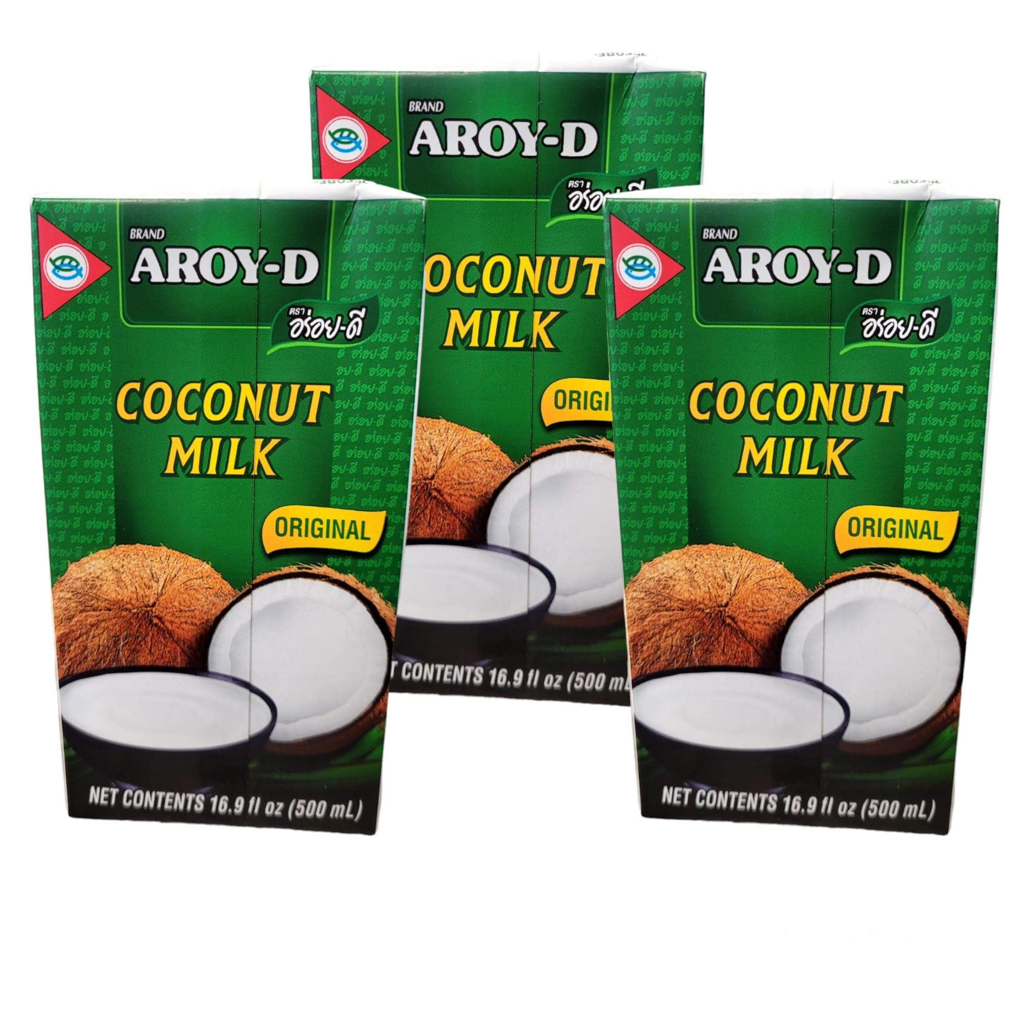 Aroy-D Leche de Coco 500ml Tetrapack Pack de 3