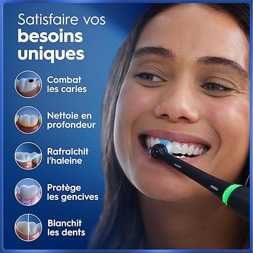 Oral-B Brosse à Dents Electrique iO 5 avec Brossette de Rechange, Noire – 5 Modes de Brossage dont Douceur et Blancheur, Capteur de Pression sur les Gencives et d’Usure, Batterie Rechargeable, Etui - 7
