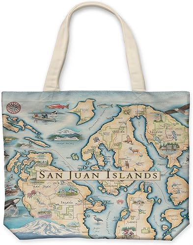 Vista 13 de Xplorer Maps Bolsa de lona con asas, bolsa de compras de comestibles de tela, bolsa reutilizable y ecológica, 100% algodón, lavable California’s