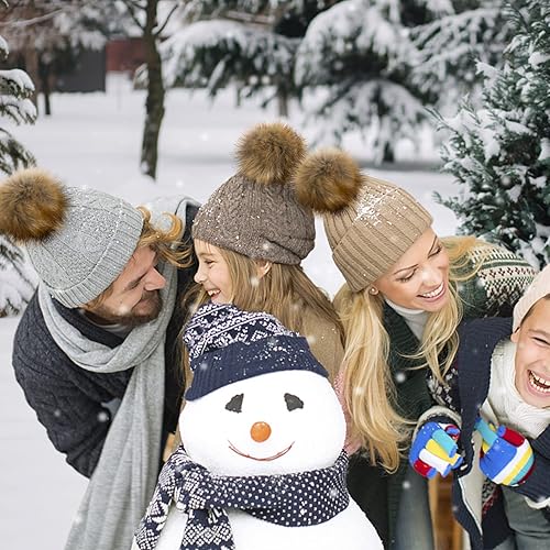 Miniatura 3 de 24 bolas esponjosas de piel sintética natural, pompones de piel de zorro sintética con lazo elástico, accesorios de punto desmontables para tejer