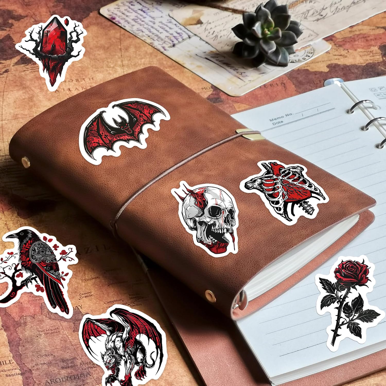 50PCS Gothic Satanic Horror Vampire Stickers for Adults Laptop Scrapbooking image 5