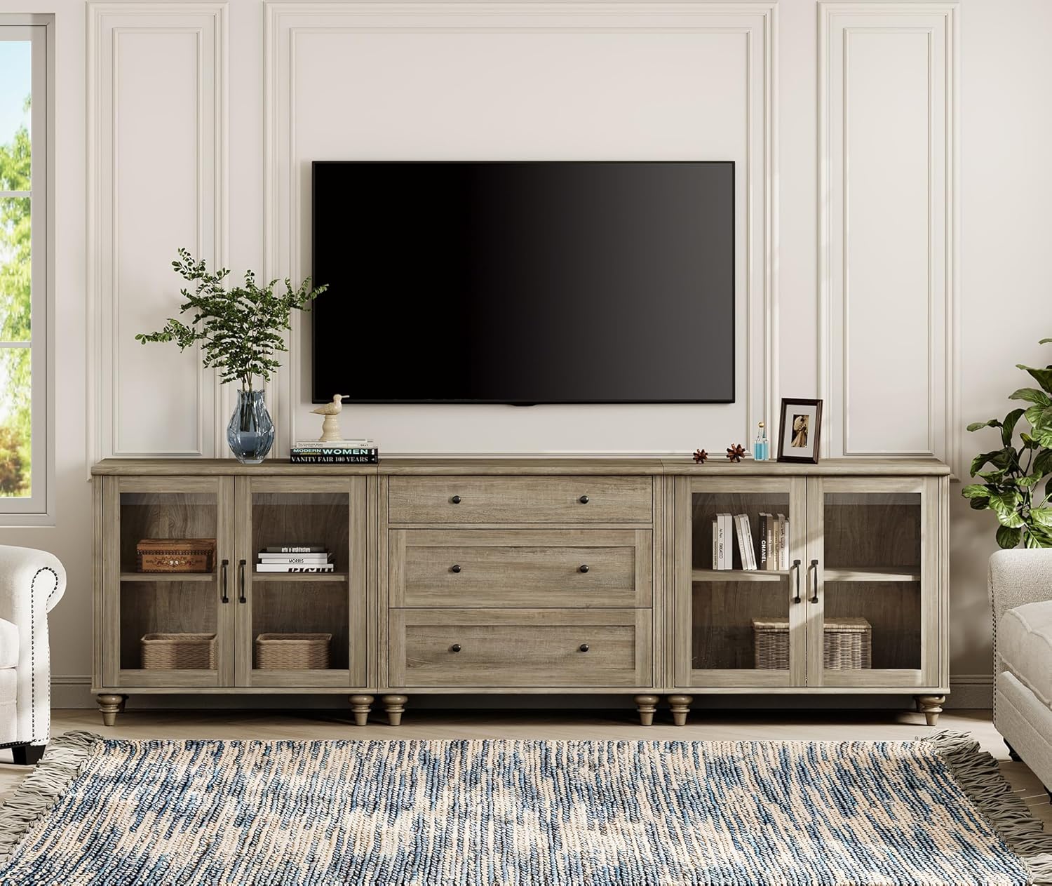 Amazon.com: WAMPAT TV Stand for 100 Inch TV, 3-in-1 TV Console Table ...