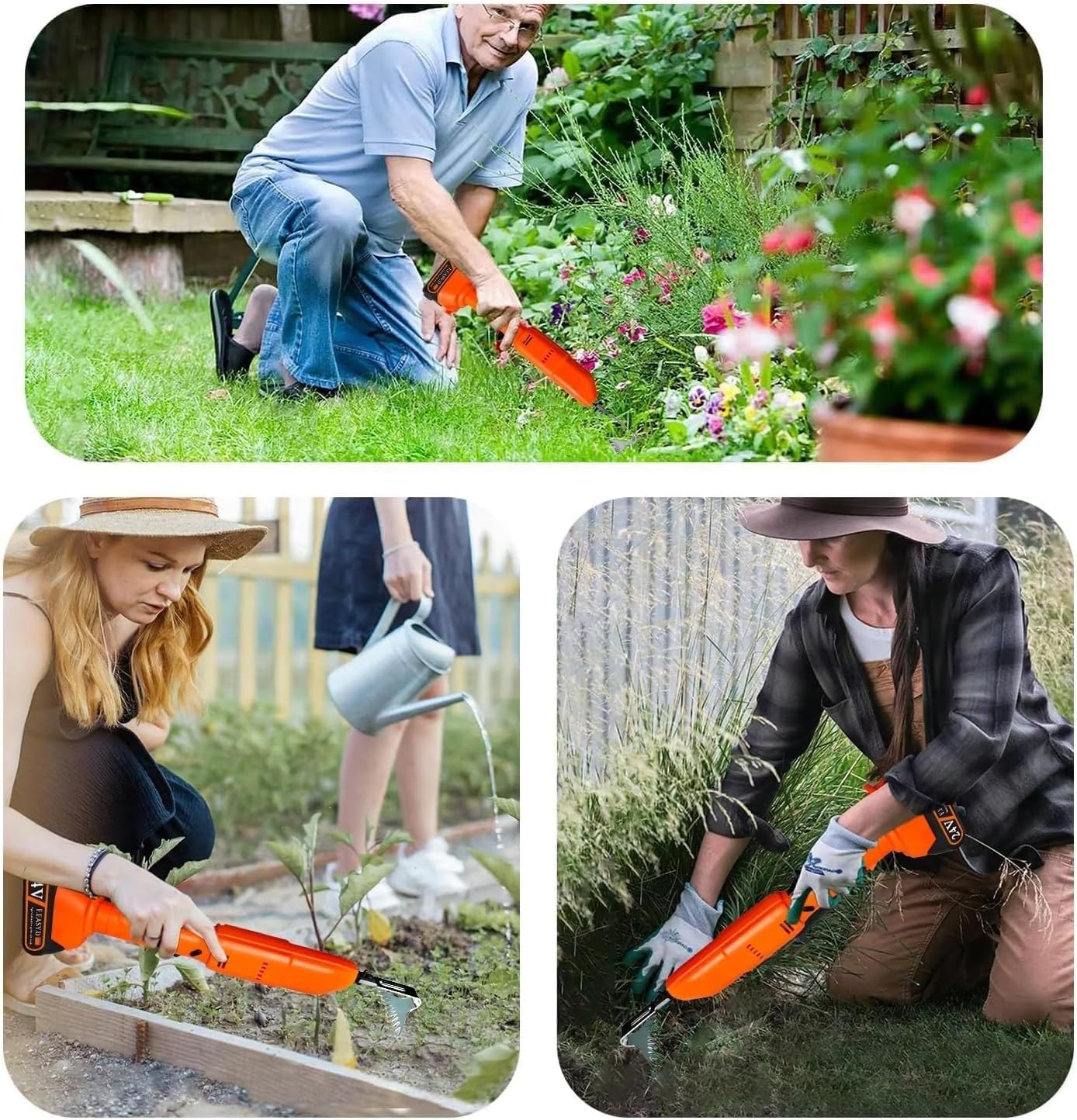 Zappatrice,Sarchiatrice Elettrica Con Batteria Al Litio Ricaricabile E Asta Telescopica,Attrezzo Da Giardino Per La Coltivazione,Zappa Elettrica Per Scavare A Mano,Per Allentare Il Terreno E Diserbo
