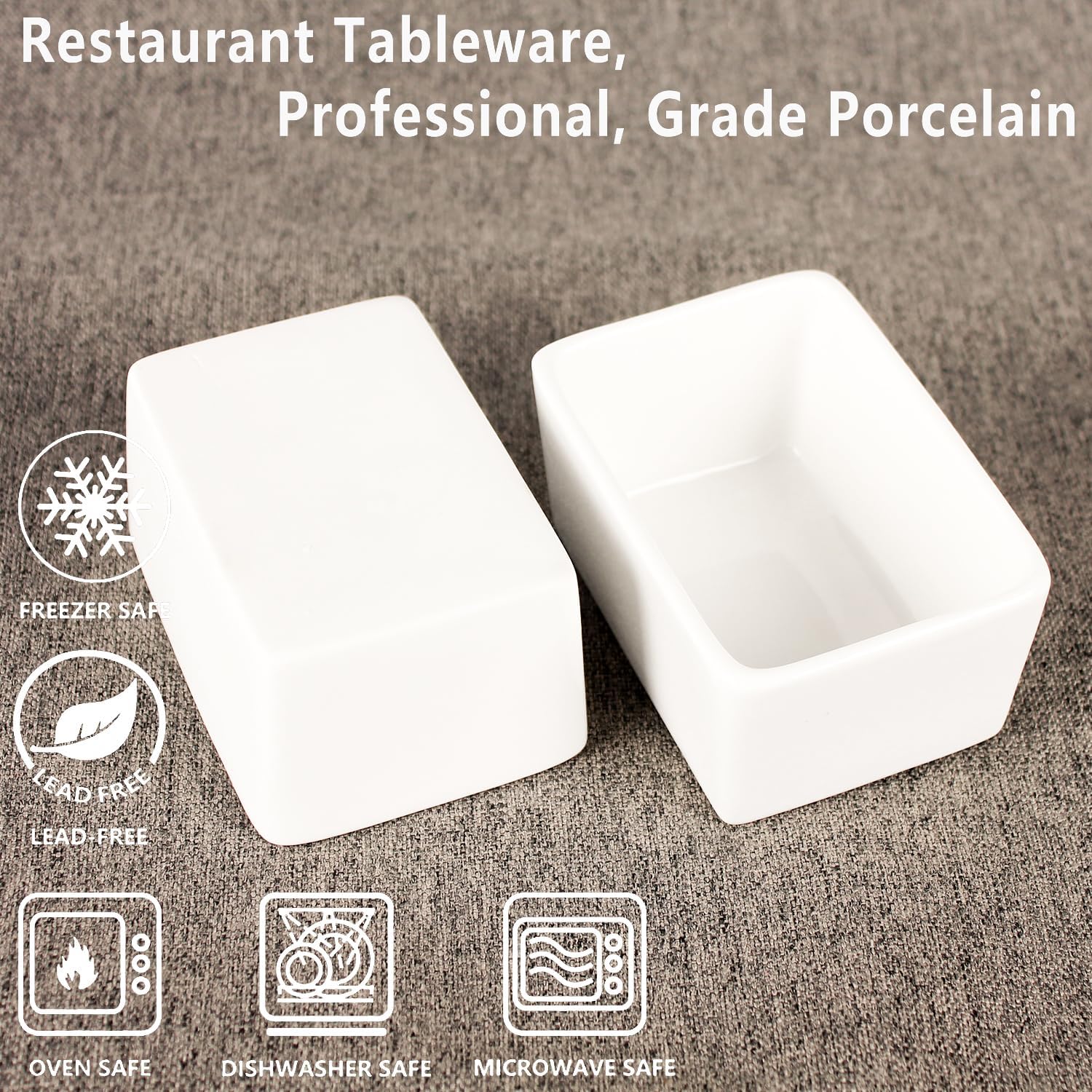 Ceramic Sugar Packet Holders Set of 6, 4.7 Oz Sugar Bag Bowl Caddy Tea Packet Storage Container Dispenser, Also available Ramiken for Creme Brulee, Lava Cake, for Kitchen, Cafe