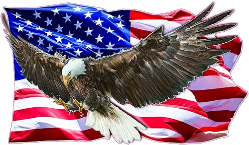 Calcomanía de bandera estadounidense Eagle Clean de los Estados Unidos (36 x 24 pulgadas)