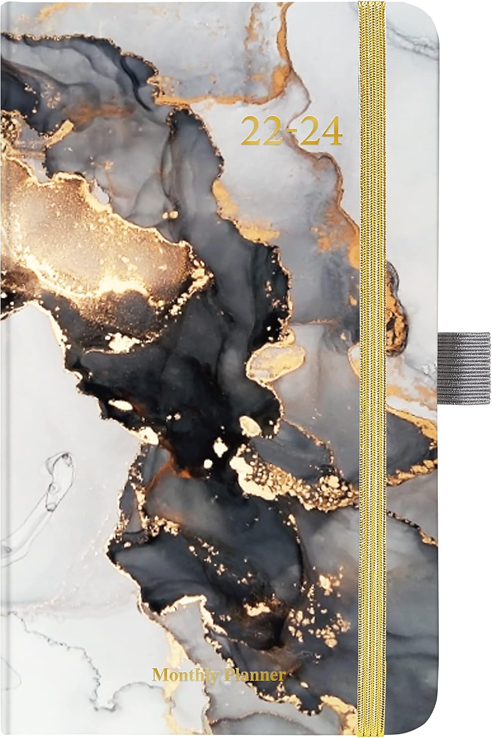 2022-2024 Pocket Planner/Calendar - Monthly Pocket Planner/Calendar with 63 Notes Pages, Jan. 2022 - Dec. 2024, 4" x 6.2", 3 Year Monthly Planner with Inner Pocket and Pen Hold - Black Waterink