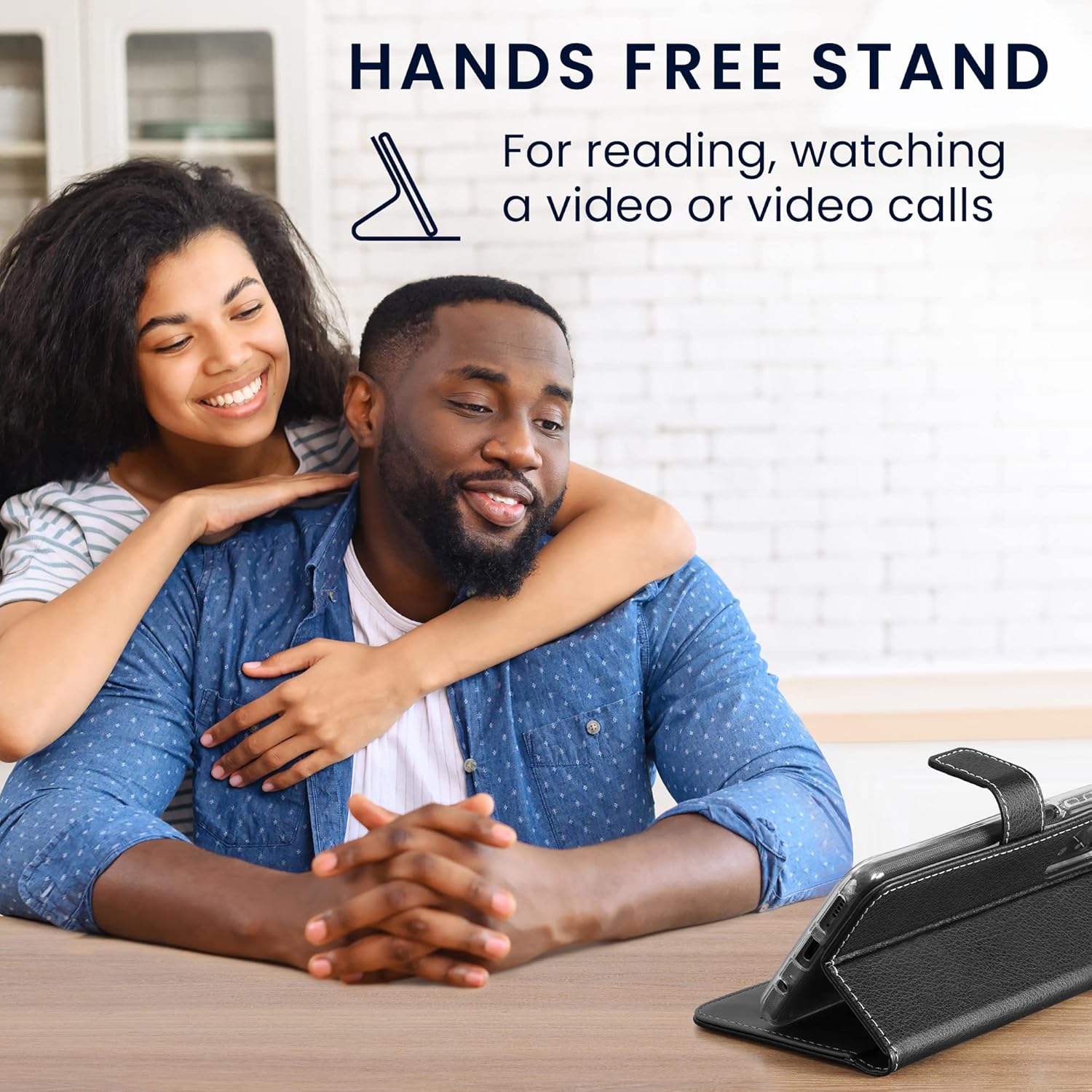 kwmobile Wallet Case Compatible with Google Pixel 7a Case for Phone - Magnolias Taupe/White/Blue Grey 5 81eaDKcIfVL. AC SL1500