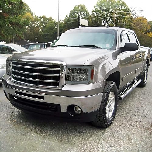 Miniatura 2 de Spec-D Tuning Faros delanteros LED con lente ahumada de carcasa cromada, compatible con GMC Sierra 1500 2500HD 3500HD 2007-2013, conjunto de faros