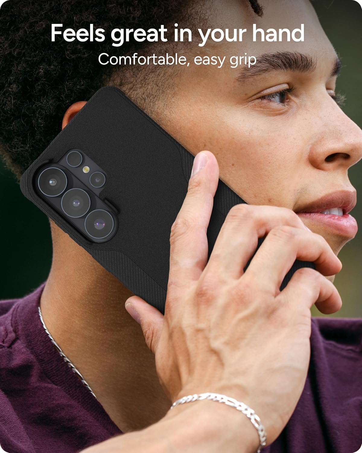 ZAGG Luxe Samsung Galaxy S26 Case - Black, 10ft Drop Protection Graphene Reinforced, Eco-Friendly Slim Protective Cover, Lightweight Non-Slip Grip Phone Case, Recycled Materials