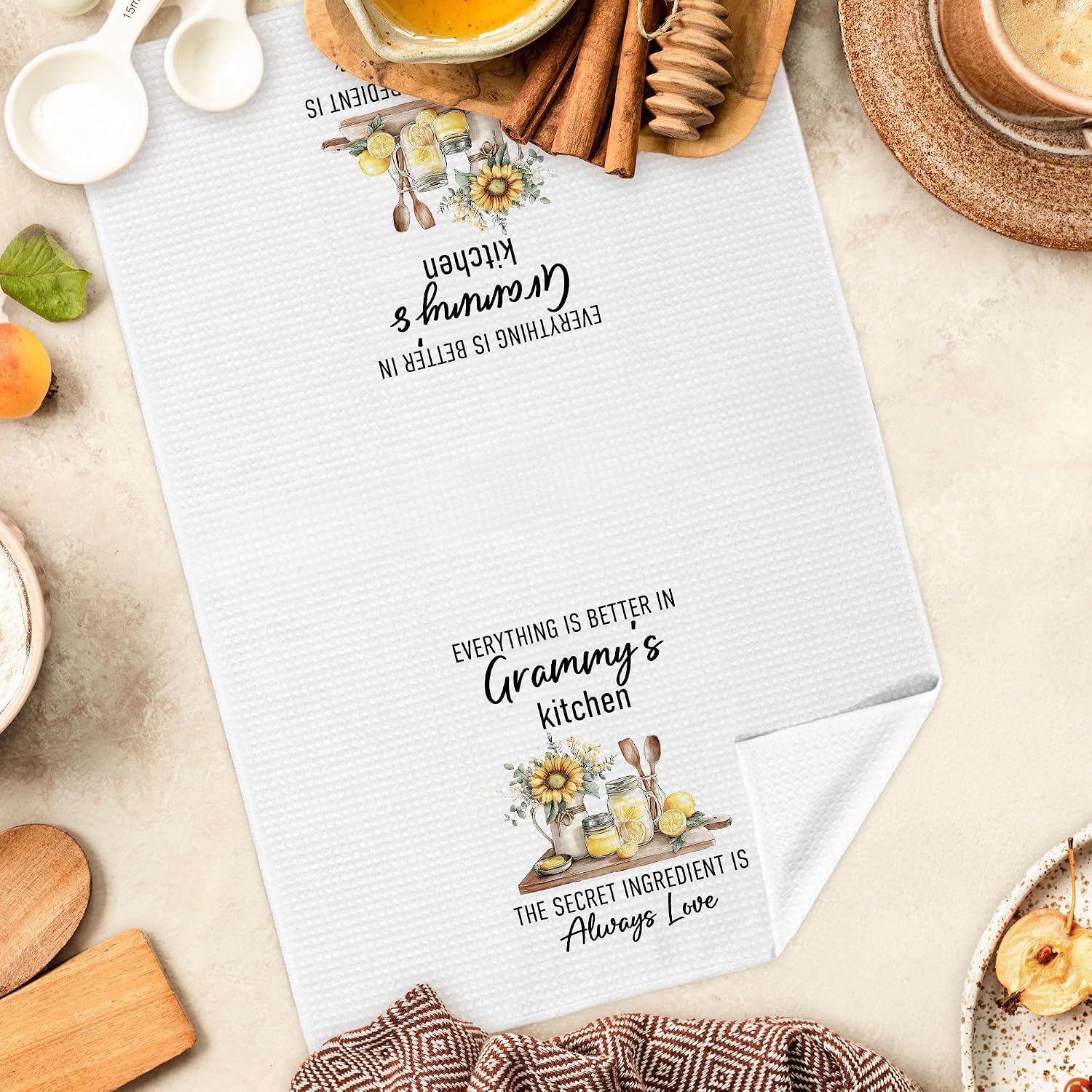 Grammy Gifts Kitchen Towels Decorative, Grammy Gifts for Mother's Day Dish Towels Dishcloths Tea Towel, Best Grandma Gift from Grandkids Hand Towel Decor for Kitchen, 16x24Inch