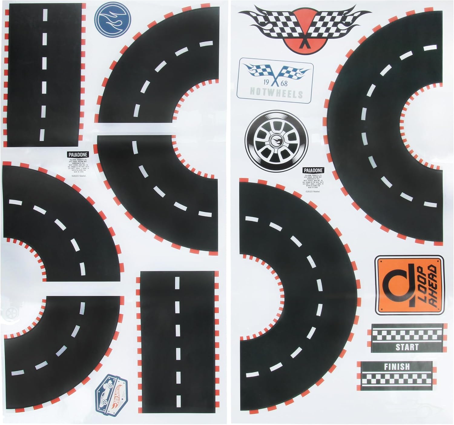 Paladone Hot Wheels Wall Stickers Officially Licensed Kids Room Wall Decals, Reusable Toy Car Track, Playroom Wall Sticker Decorations, Speedway Roads Bedroom Decor for Boys & Girls image 2