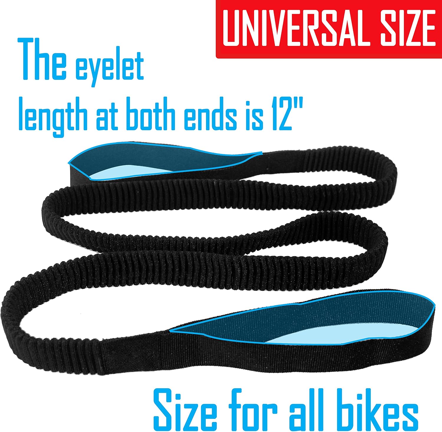 Bike Bungee Tow Rope, All Bicycle Leash for Kids Adult Long Trip MTB & Cycling Pull Strap (Black) AC429