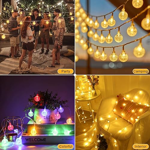 Miniatura 7 de Rxment Tira de luces de 50 pies con forma de globo de cristal extensible enchufable para dormitorio exterior e interior, aula, dormitorio, patio