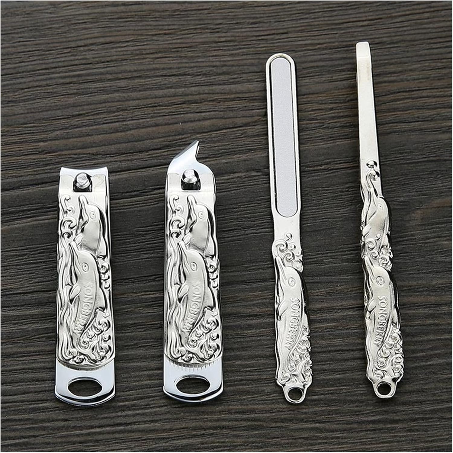 Manicure Set Manicure Pedicure Tools Stainless Steel Blue Dolphin Nail Clipper Care Kit Nail Clippers Pedicure Kit (Color : A)