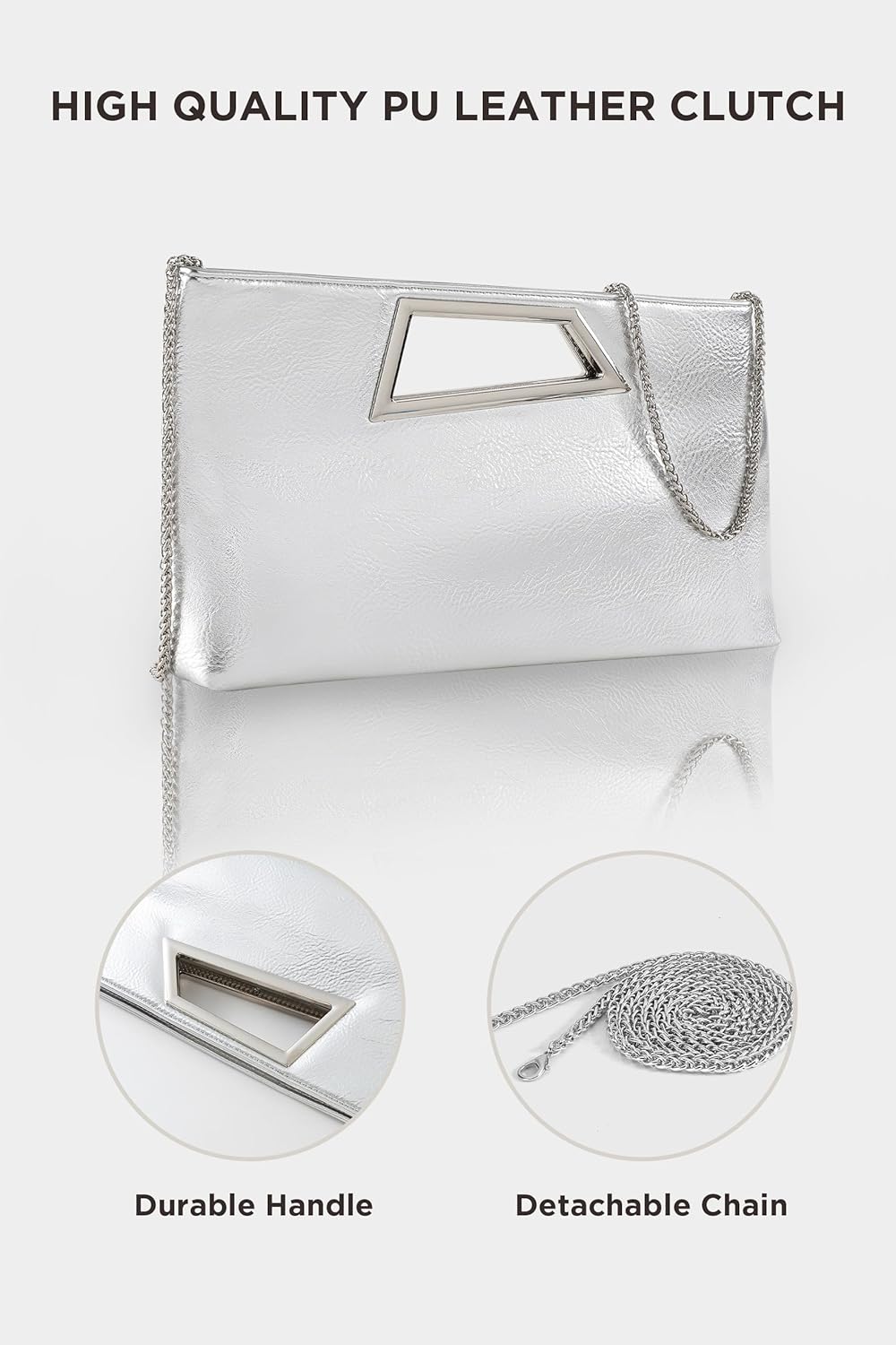 Coucoland Clutch Purse for Women - Evening Bags PU Leather Glitter Fashion Purse Handbag for Wedding Party Daily | PU Leather, Glitter, Fashion Purse, for Wedding Party, Daily - Image 4