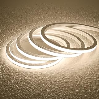 JOYLIT 24V Neon LED Strip 4000K Natürliches Weiss 5M 168LEDs/M 60W Sehr Hell Ohne Punkte Licht Band 10 x 10MM LED Flex Streifen IP67 Wasserdicht Dimmbar Silikon Lichtleiste für Innen Außen Küche Deko