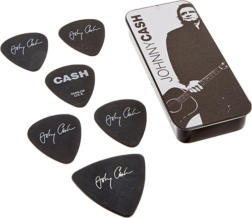 Dunlop Johnny Cash Motiv Johnny Cash Legend Box heavy Plektren Tin Sammler Metallbox