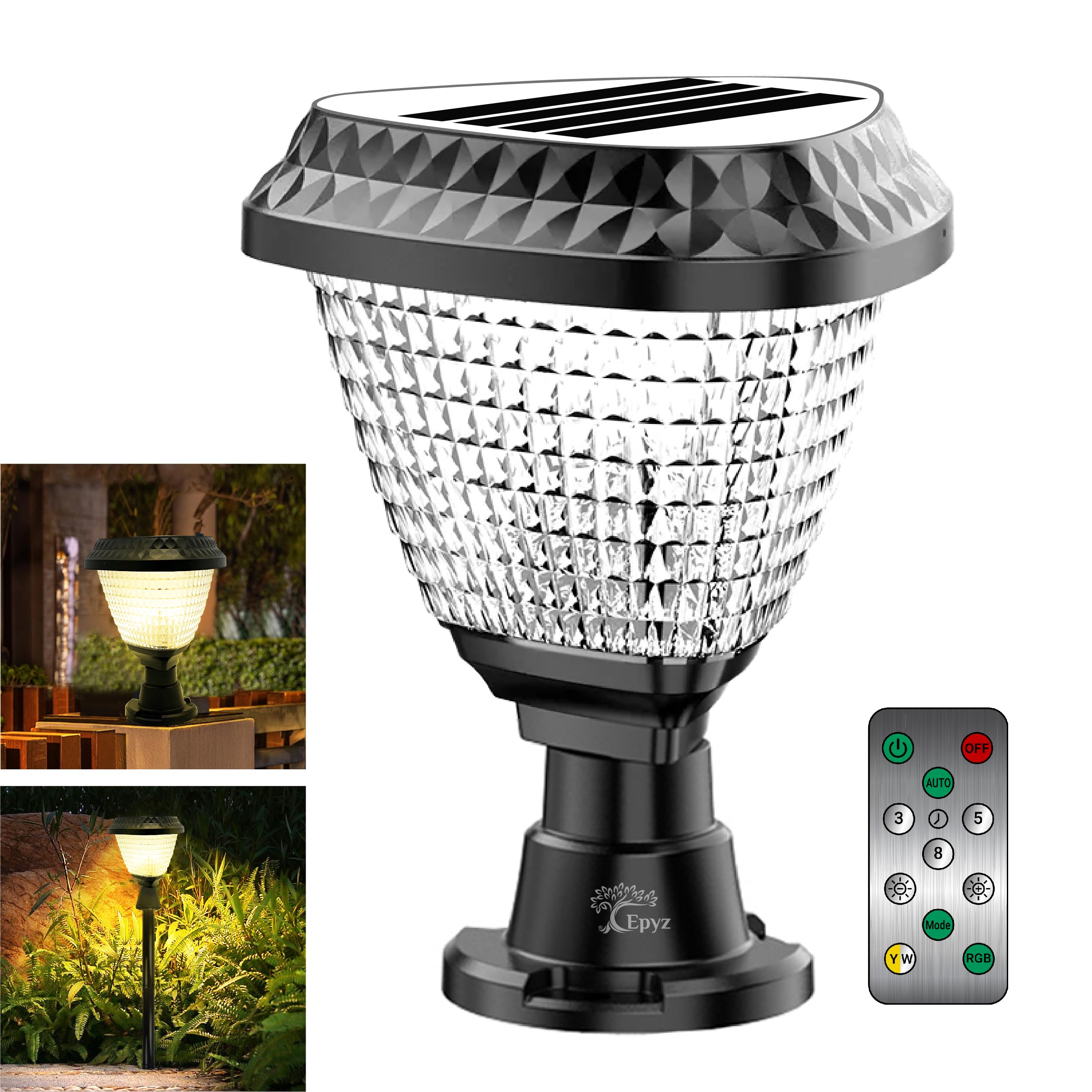 Epyz Solar Pillar Light Outdoor Triangle Shape with 34 LEDs, 2000mah Battery, 3 Type of Lights, Application for Fence, Garden, Wall, Outdoor [ Triangle, Multicolor ] (B07MSGXQ9L) Amazon Price History, Amazon Price Tracker