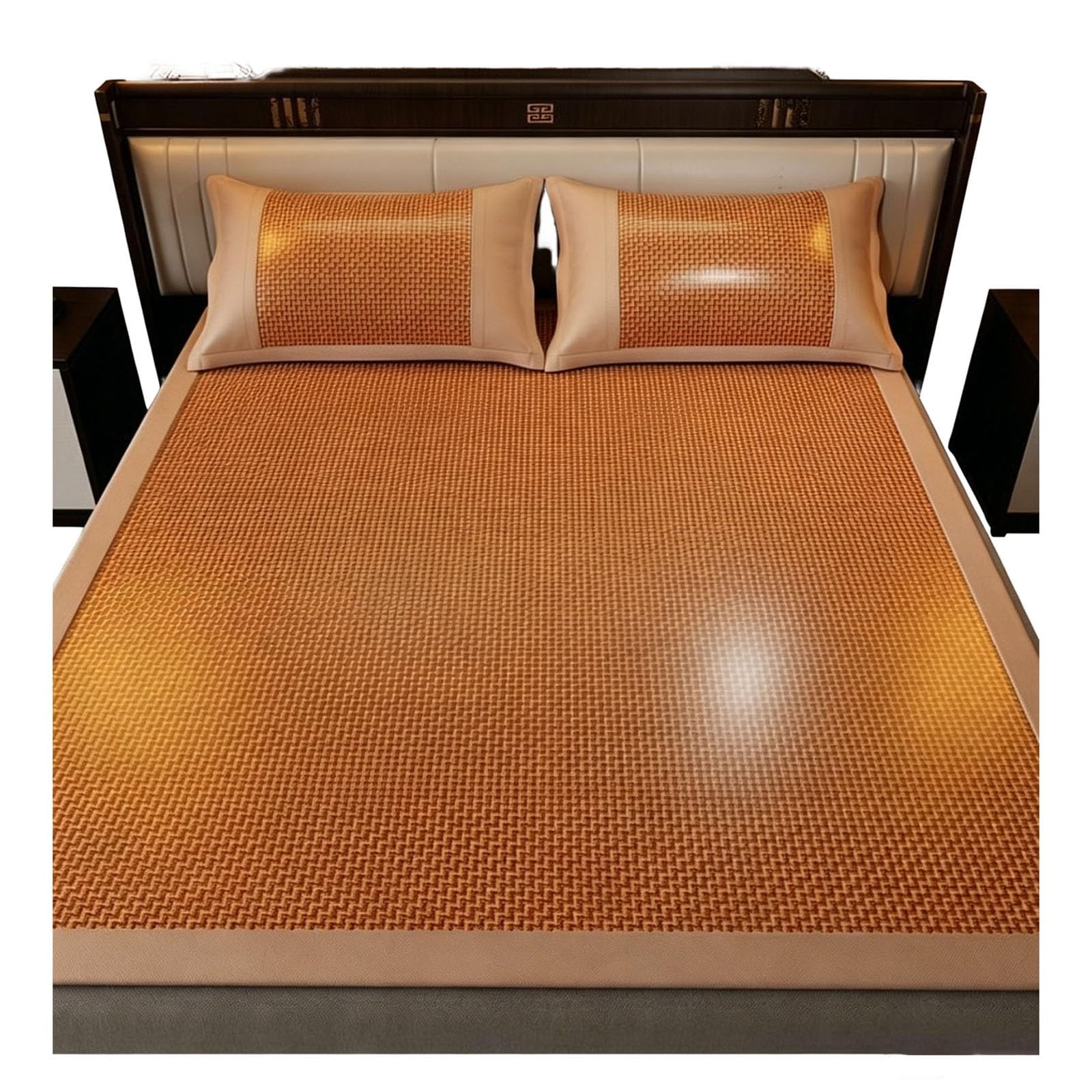 Colchón de Mimbre de bambú con sensación refrescante de Verano, Juego de colchoneta refrescante for Dormir con Funda de Almohada, colchón de Suelo Ligero y cómodo for Dormitorio en casa