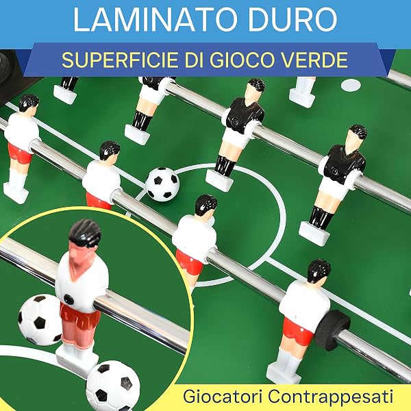 SereneLife Tavola da Calcio Balilla a Grandezza Naturale, Calcio con Palla Set per la Casa, Calcio Balilla Professionale, Design Moderno e Robusto. - 5