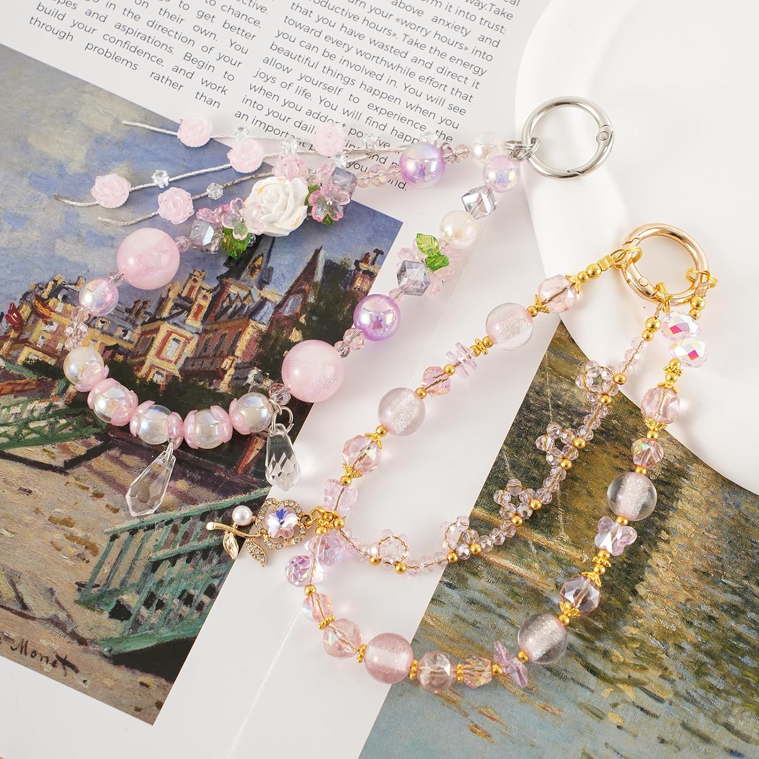 Phone Charm for Women, Anti-Theft Phone Wrist Strap Hands-Free & Beaded Chain,Tether Tab - Image 4