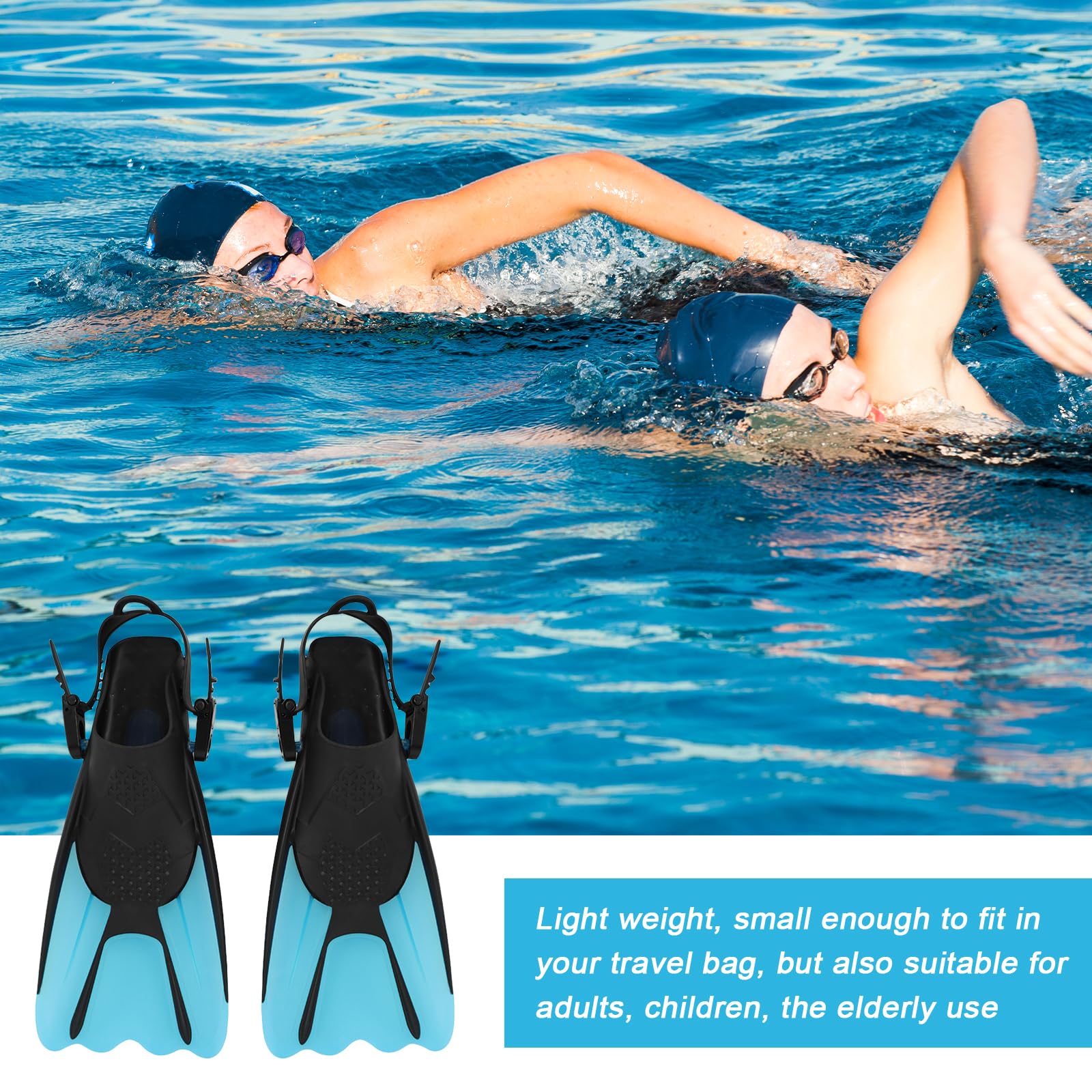 2 Paires De Palmes De Natation En Silicone - Entraînement Piscine, Réduit Résistance De L'eau - 10