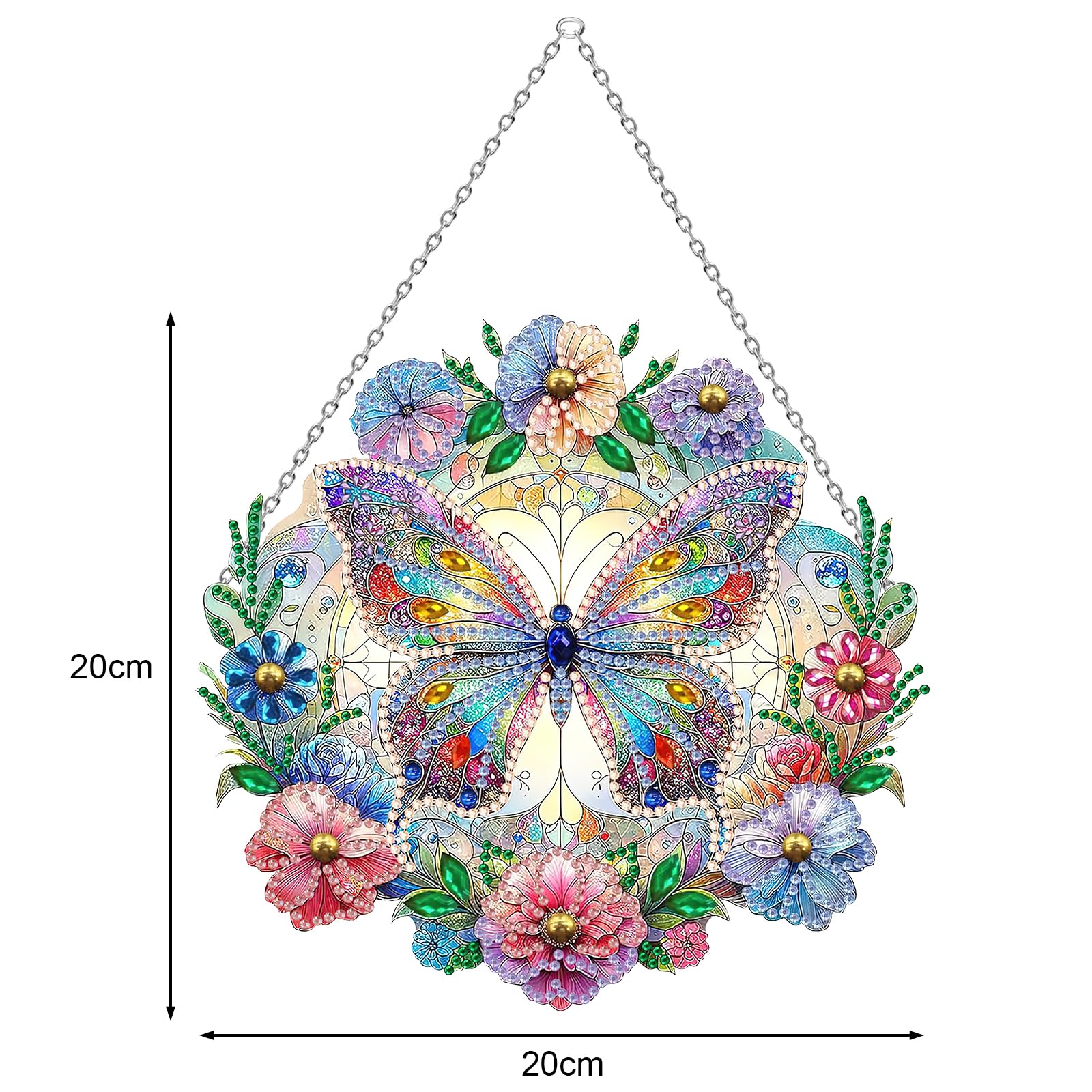 Kit Diamond Painting Pendente Farfalla - DIY Con Diamanti 5D, Catena Inclusa, Per Decorazione O Regalo - Foto 7