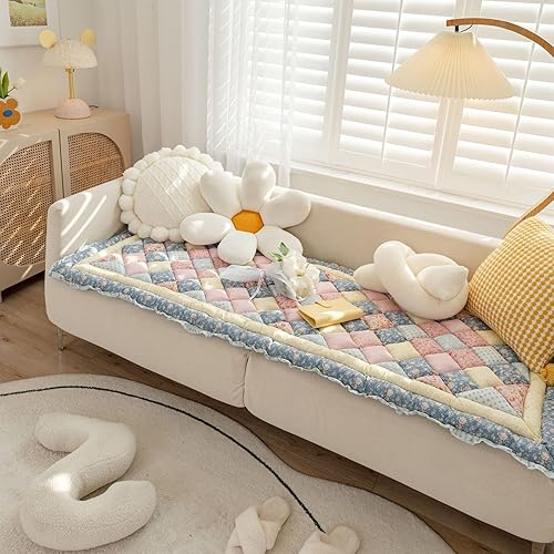 Miniatura 13 de Fundas divertidas para sofá de mascotas con diseño a cuadros en tartán, fundas de sofá para mascotas lavables con 3 cojines, protector de sofá de