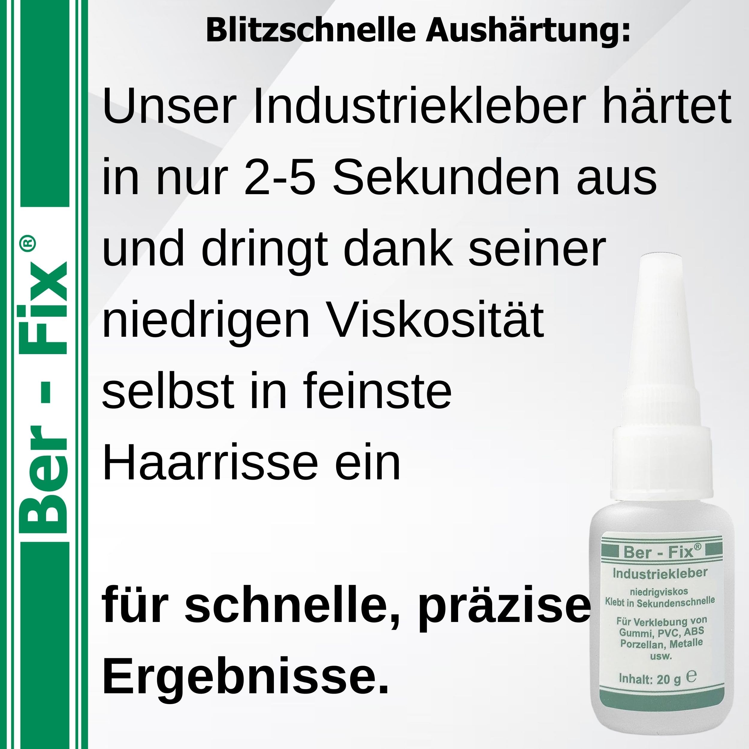 Ber-Fix Industriekleber dünnflüssig, 5 x 20 g + 60 g Füllstoff
