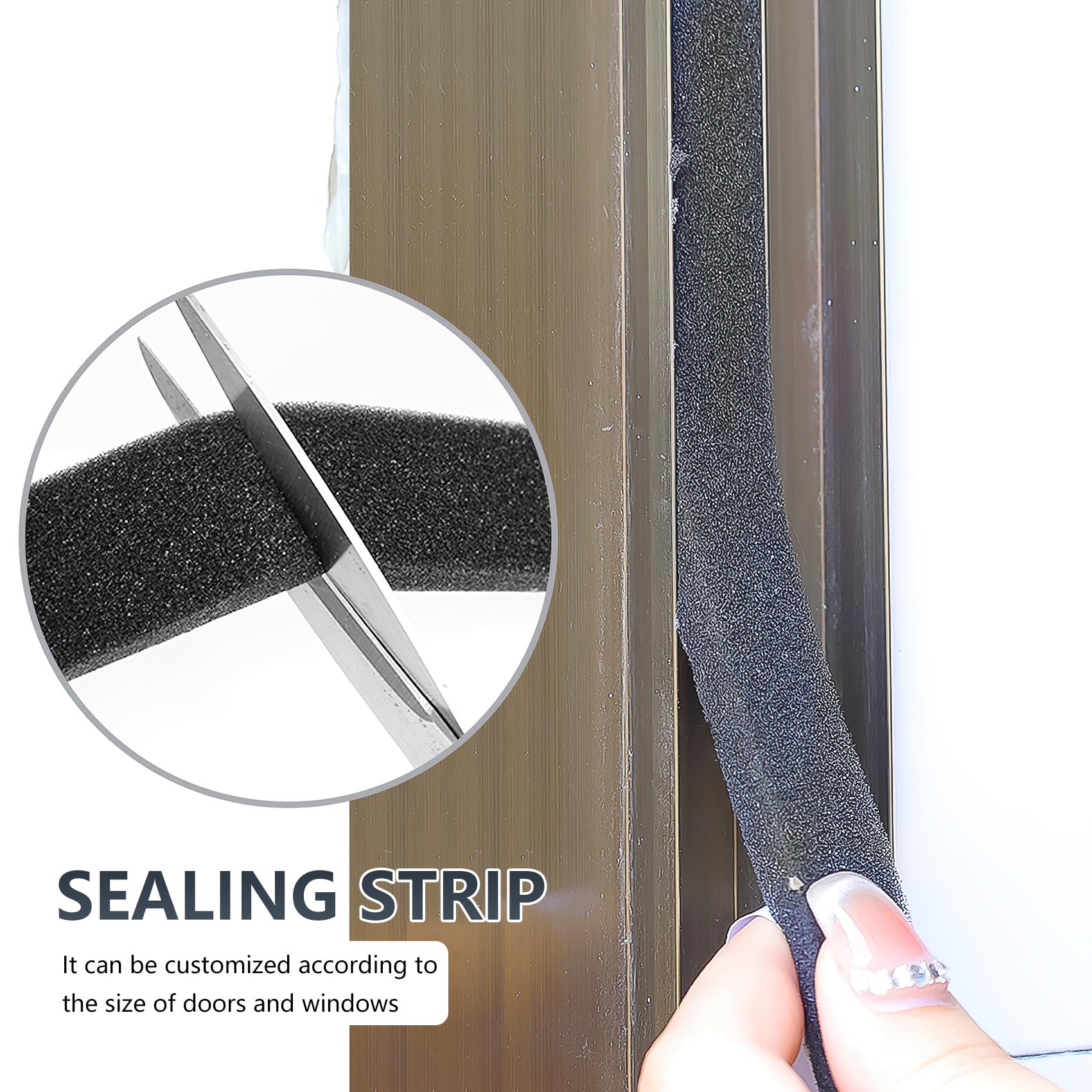 4M Self Adhesive Foam Weather Strip, 1.5mm (W) x 1.0mm (H), Sound Insulation and Thermal Weatherproof, for Doors and Windows - 3