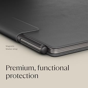 reMarkable Paper Pro - Premium Leather Book Folio for your 11.8'' Paper Tablet - Black