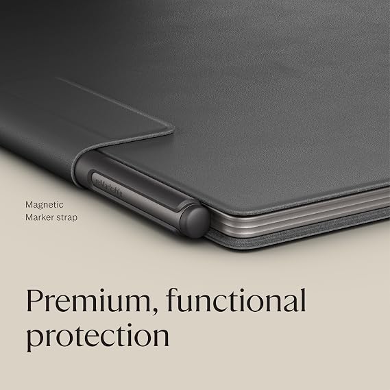 reMarkable Paper Pro - Premium Leather Book Folio for your 11.8'' Paper Tablet - Black
