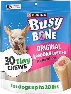 Purina Busy Bone Adult Toy Breed Dog Chew Bone Treats, Tiny - 30 Ct. Pouch