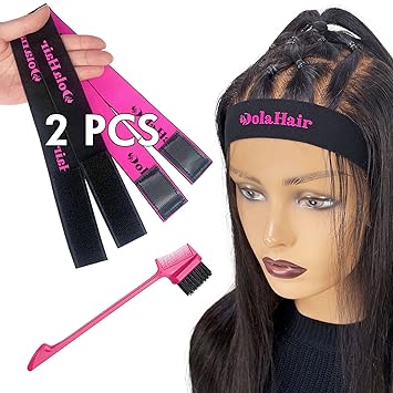 Dolahair Lace Melting Band,Elastic bands for Wig Edges, 4PCS Wig Band for Wigs Edge Wrap to Lay Edges, Wig Band Edge Wrap to Lay Edges,Elastic Band for Sewing, Edge Laying Band (3pcs/pack)