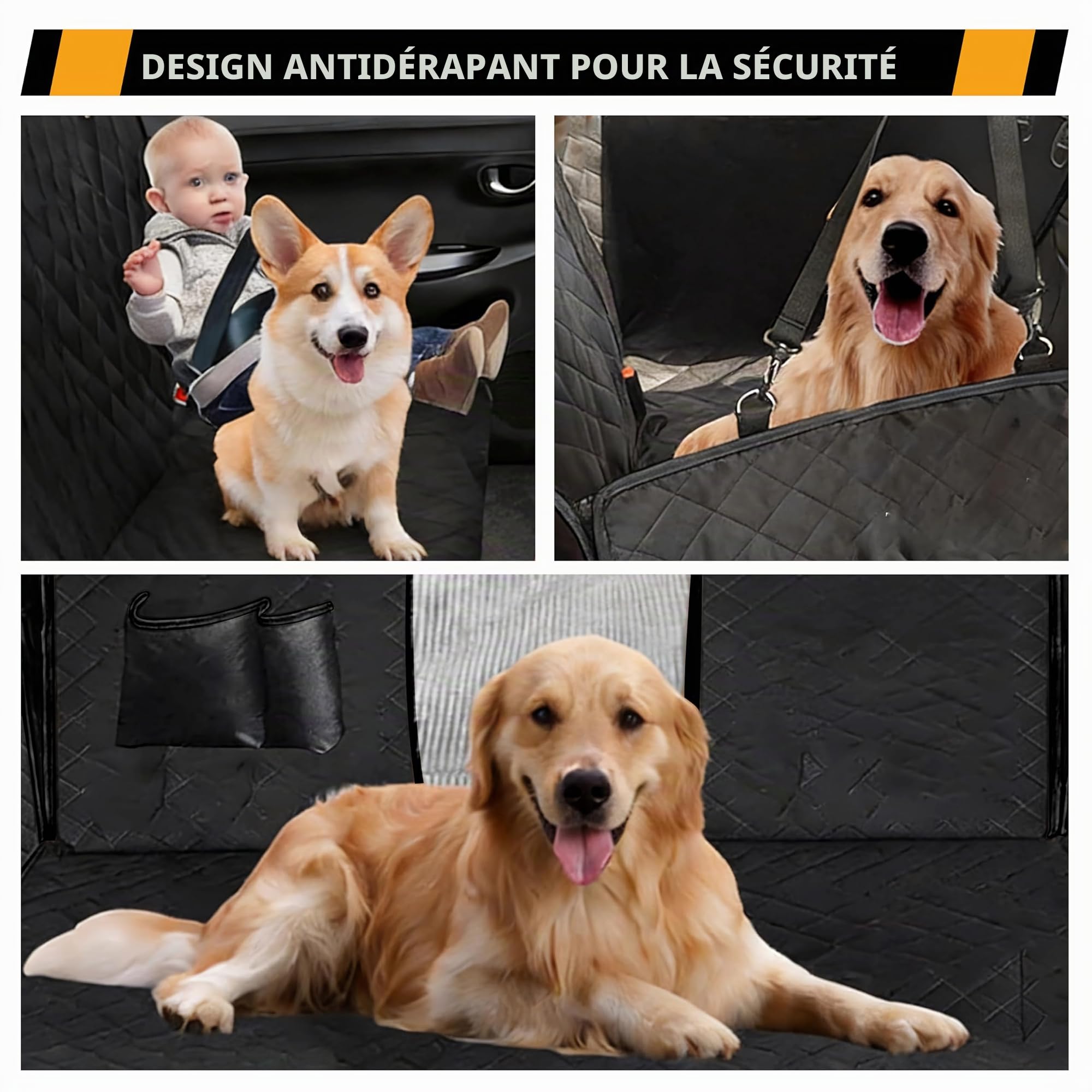 Protection Voiture Chien ArrièRe pour Animaux, AlèSe ImperméAble et Anti-Rayures pour Chien, Tissu Oxford 600d, Housse Voiture Chien Universelle pour Voitures ParticulièRes, Camions et SUV