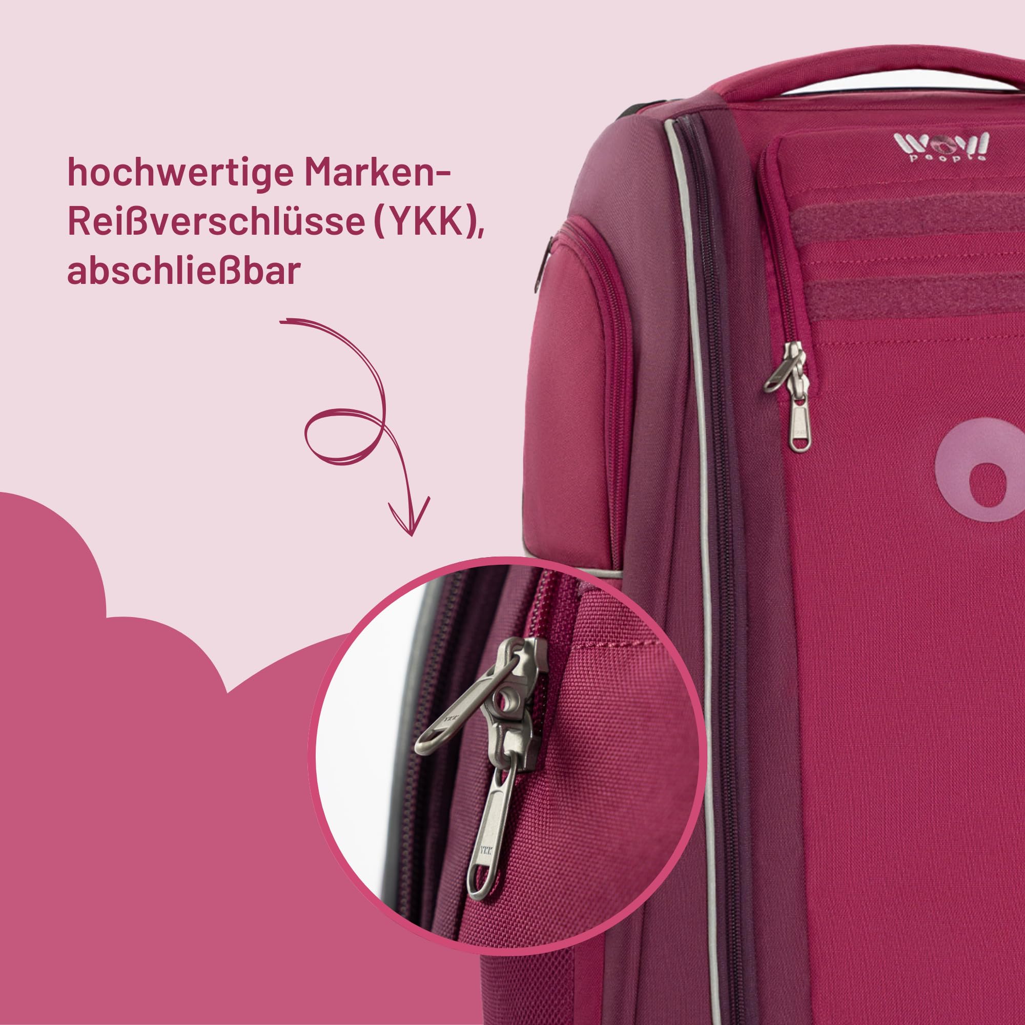 Kinder-Schranktrolley – Koffer mit Einlegeböden, Rollen & Teleskopgriff – mobiler Kleiderschrank für Kinder – 50L Trolley für Reisen, Urlaub & Übernachtungen (Berry)