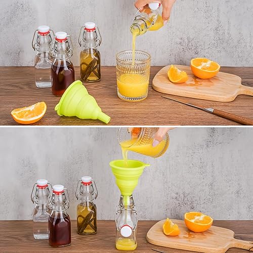 Miniatura 5 de WILLDAN Paquete de 12 botellas de vidrio con tapa abatible de 4 onzas, botellas de cerveza con tapa abatible para kombucha, kéfir, extracto