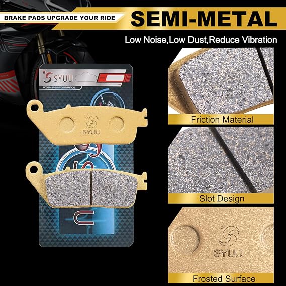 S SYUU Motorcycle Rear Brake Pads Compatible with Suzuki LT-Z400 LTZ400 (03-11) LT-R450 LTR450 Quadracer 2006 2007 2008 2009 2010 2011 FA137R