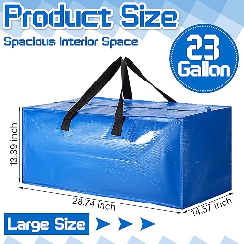 Miniatura 2 de Wesnoy Paquete de 8 bolsas de mudanza a granel, bolsas de mudanza extra grandes con cremalleras y asas, bolsa de almacenamiento impermeable, bolsas