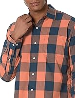 Vista 5 de Tienda Essentials - Camisa de popelina para hombre, camisa informal de corte regular y manga larga