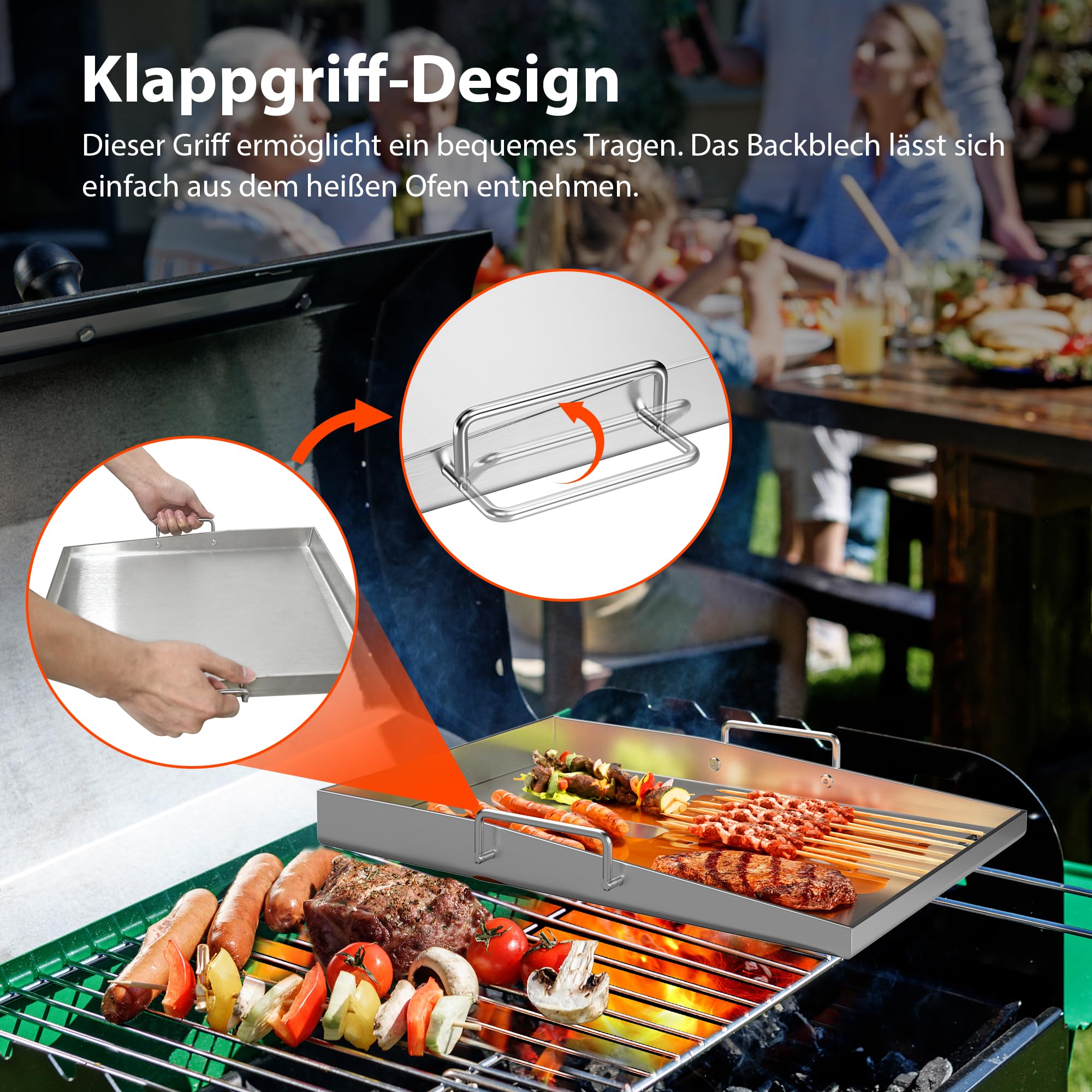 Plancha Bbq Plaque Plancha Grillart - Acier Inox 4mm - 30x40cm - Compatible Induction - Avec Spatule Accessoire Barbecue Gaz Charbon Induction