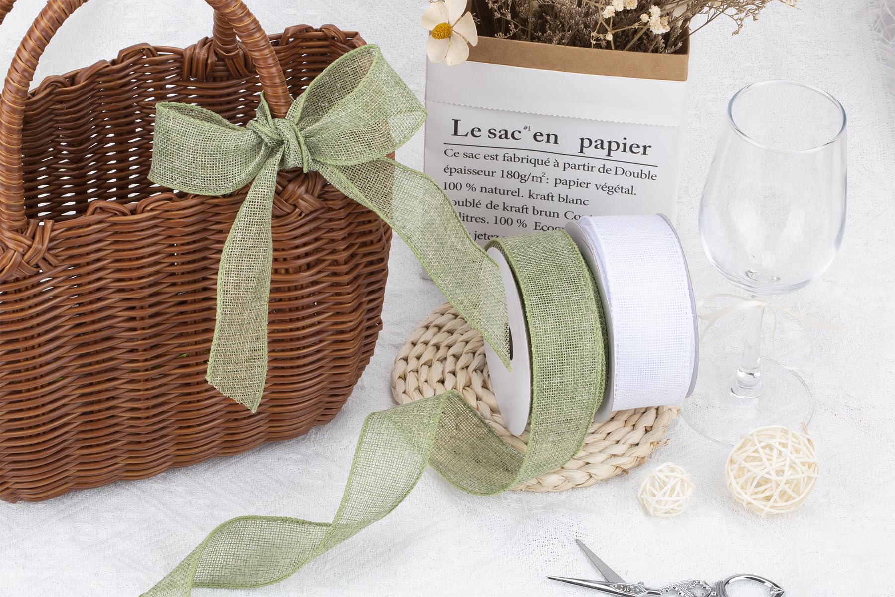 Zofrud FireBrick Burlap Ribbon - 38mm x 9M - Image 3