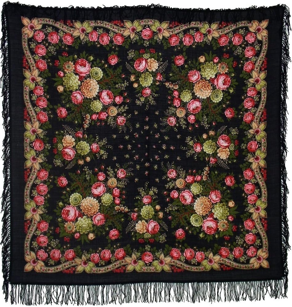 Women's Russian Wool Shawl With Wool Fringes