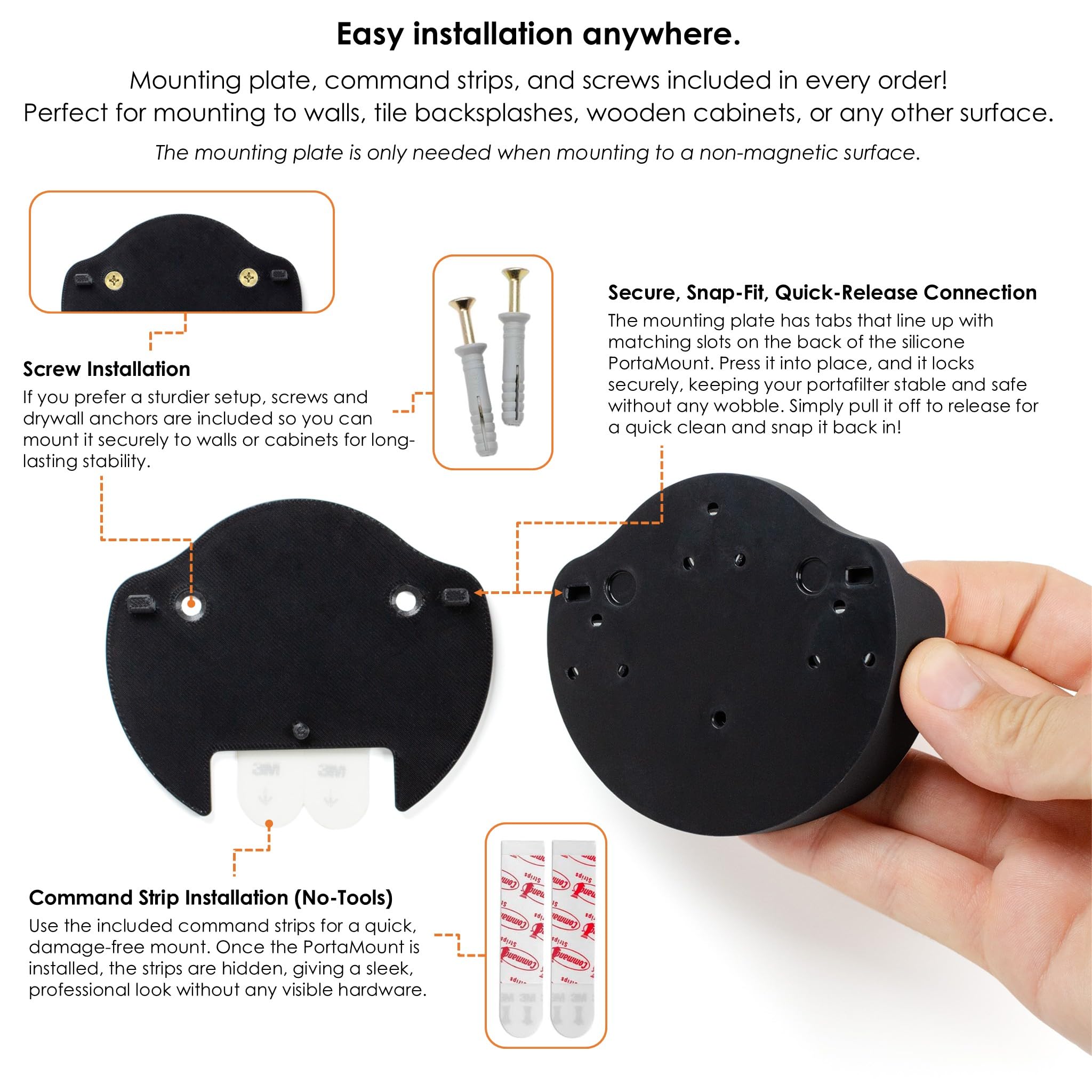 ARO PortaMount | Supporto magnetico per portafiltro in silicone (nero, 58 mm)