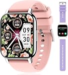 Popglory Smart Watch Call Receive/Dial, 1.85 inch Smartwatch avec AI Contrôle de la voix, moniteur de fréquence cardiaque, Fitness Tracker Watch avec 2 Paille pour hommes & Femmes iOS & Téléphones Android