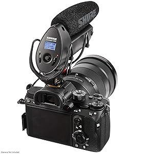 Shure VP83F LensHopper Camera-Mounted Condenser Shotgun Microphone with Integrated Digital Flash Recording - Windscreen, Superior RF Immunity, Backlit LCD, 5-Position Joystick, Rycote Lyre Shock Mount