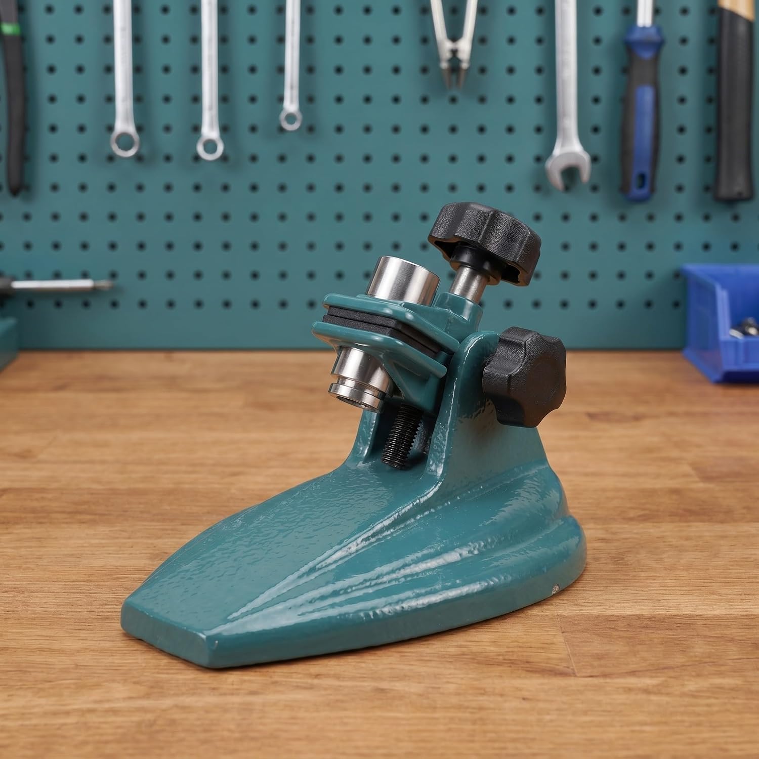 VANZACK Double Clamp Micrometer Stand with Non-slip Protection and Sturdy Metal Construction, Workshop and Lab Clamping Base for Accurate Measurement and Secure Holding