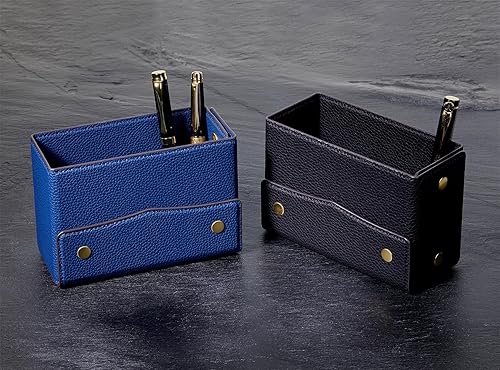 Miniatura 5 de OARIE Portalápices vintage, taza de piel sintética, totalmente de piel sintética, marrón clásico (cuadrado)